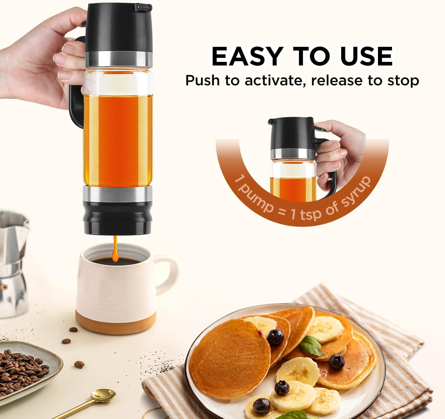Aelga Coffee Syrup & Honey Dispenser