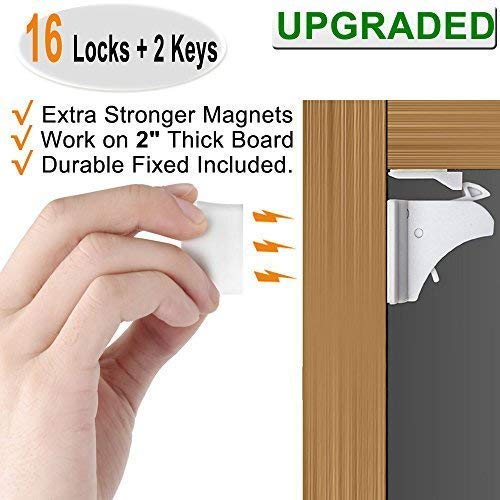 Vmaisi 16-Pack Magnetic Cabinet Locks