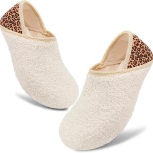 Fuzzy Slipper Socks with Rubber Sole