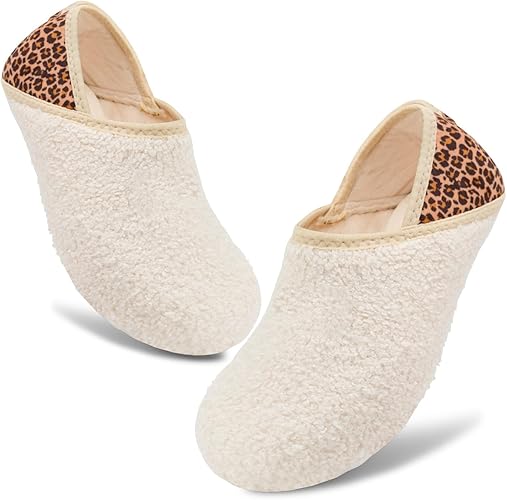 Fuzzy Slipper Socks with Rubber Sole
