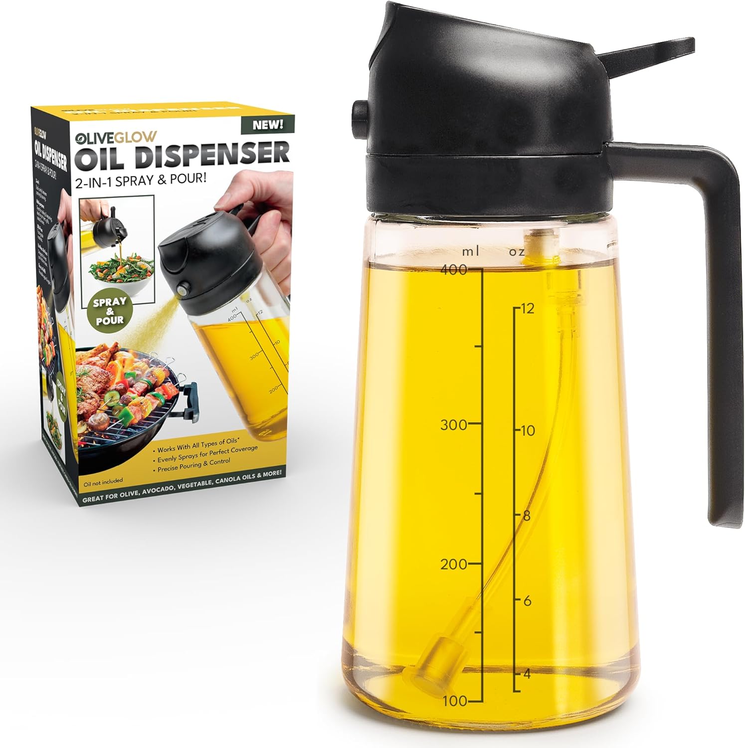 Olive Glow Cooking Oil Dispenser – 400 mL