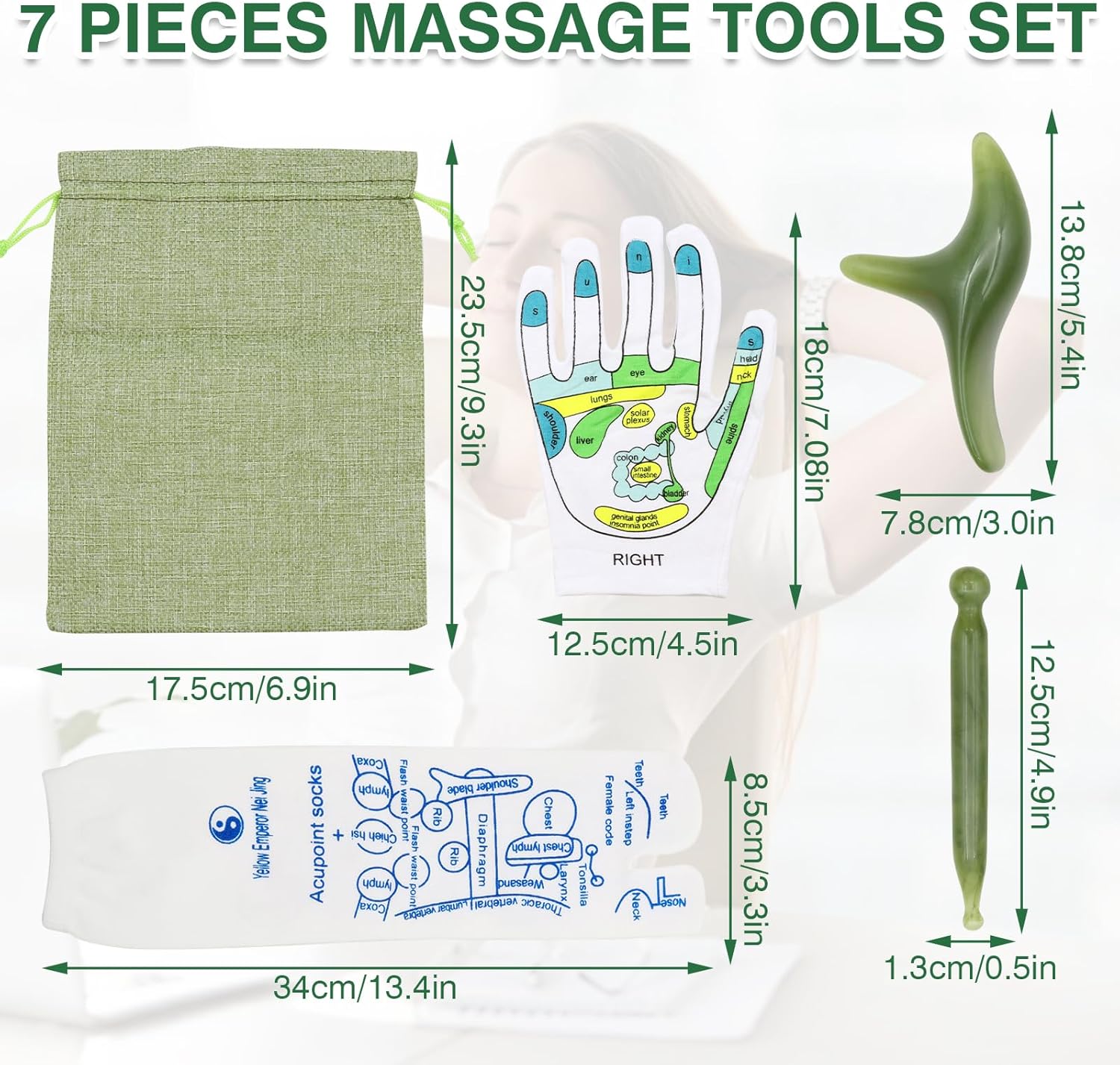 ZYNERY Reflexology Socks with Massage Tool (Men’s, Green)