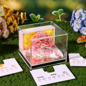 3D Desk Calendar 2026 with Acrylic Box
