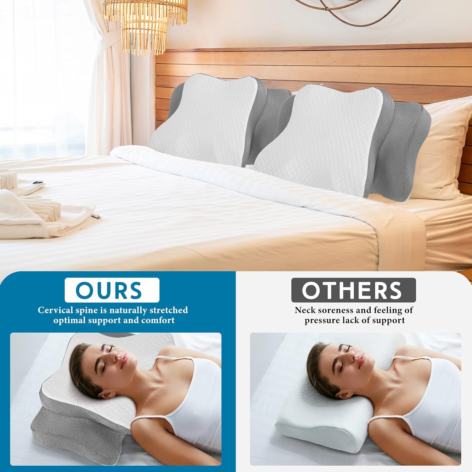 HunnmingRe Cervical Pillow Case Cover