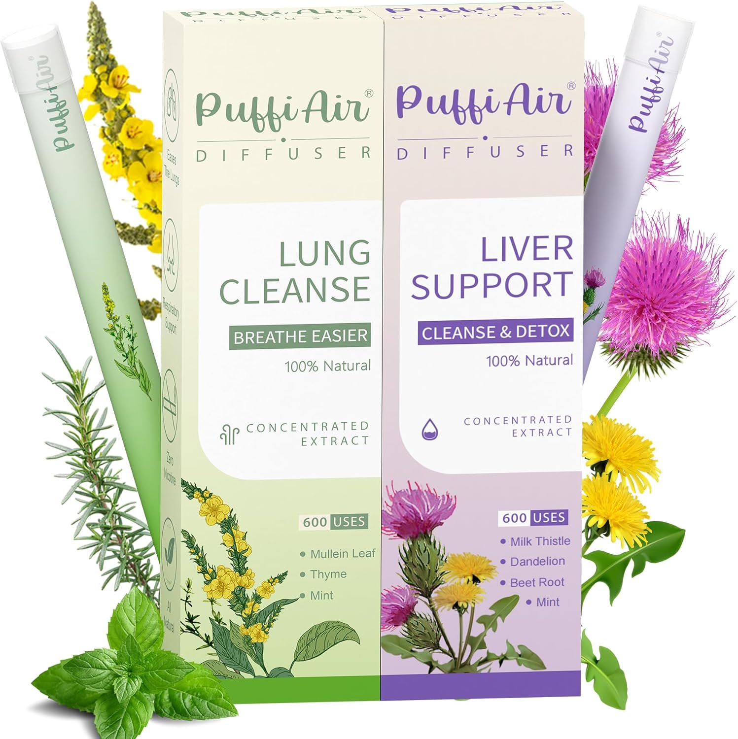 PUFFIAIR Inner Balance Duo Herbal Diffuser Pen Set