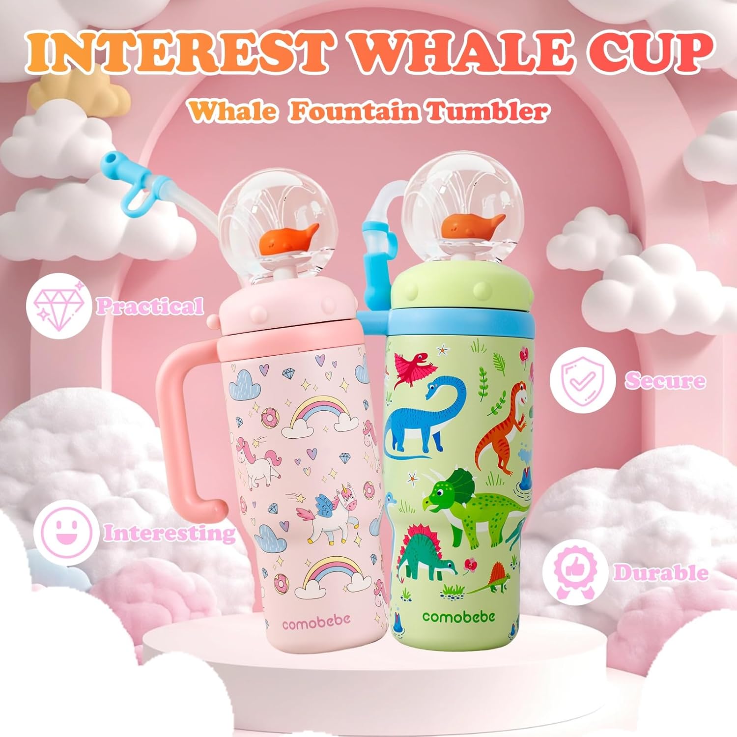 Stainless Steel Whale Fountain Tumble