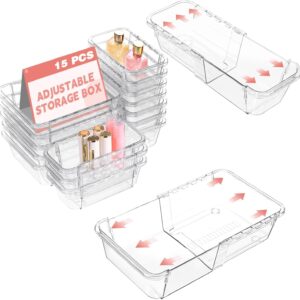 15PCS Clear Drawer Organizer Set