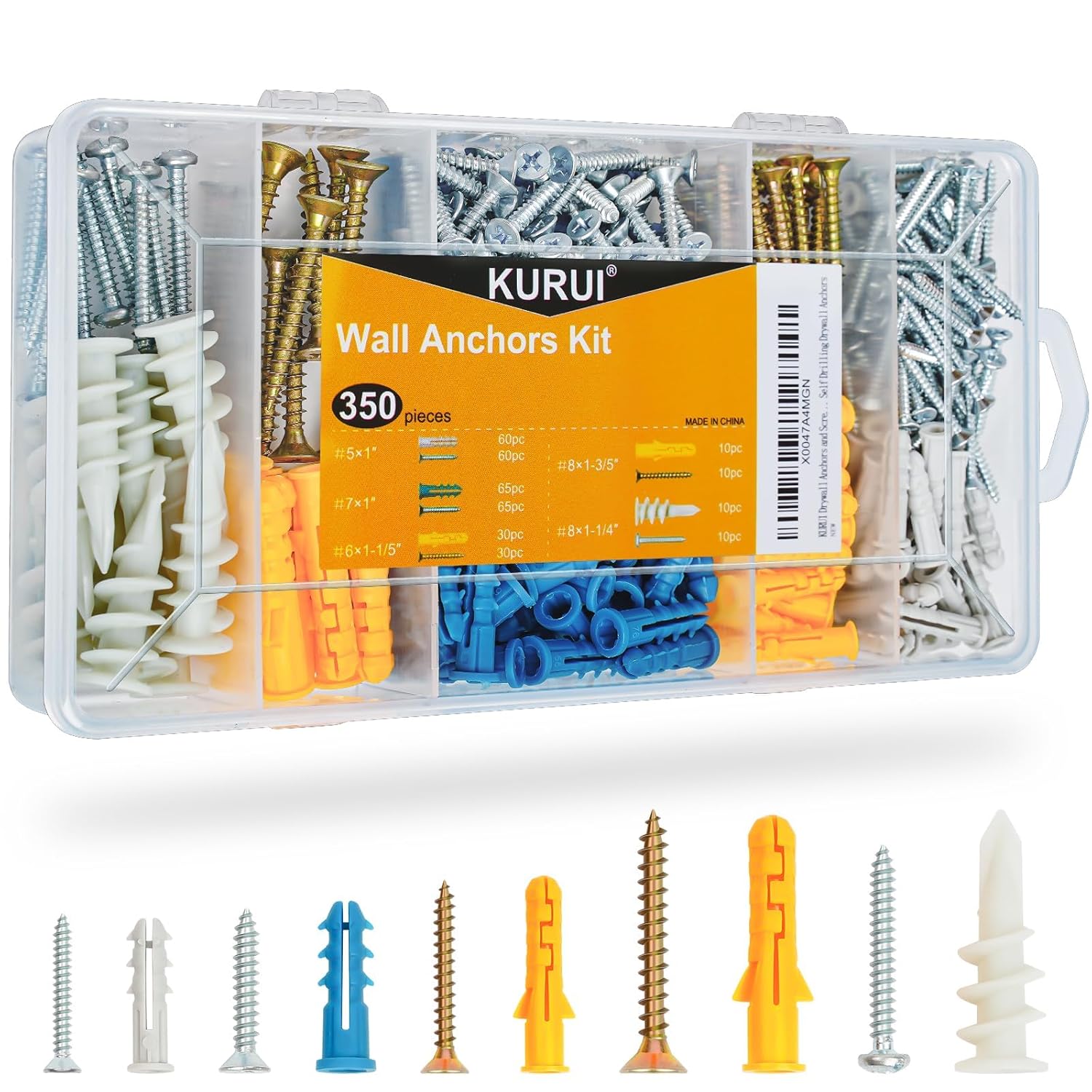 KURUI Drywall Anchors Kit (350pcs)
