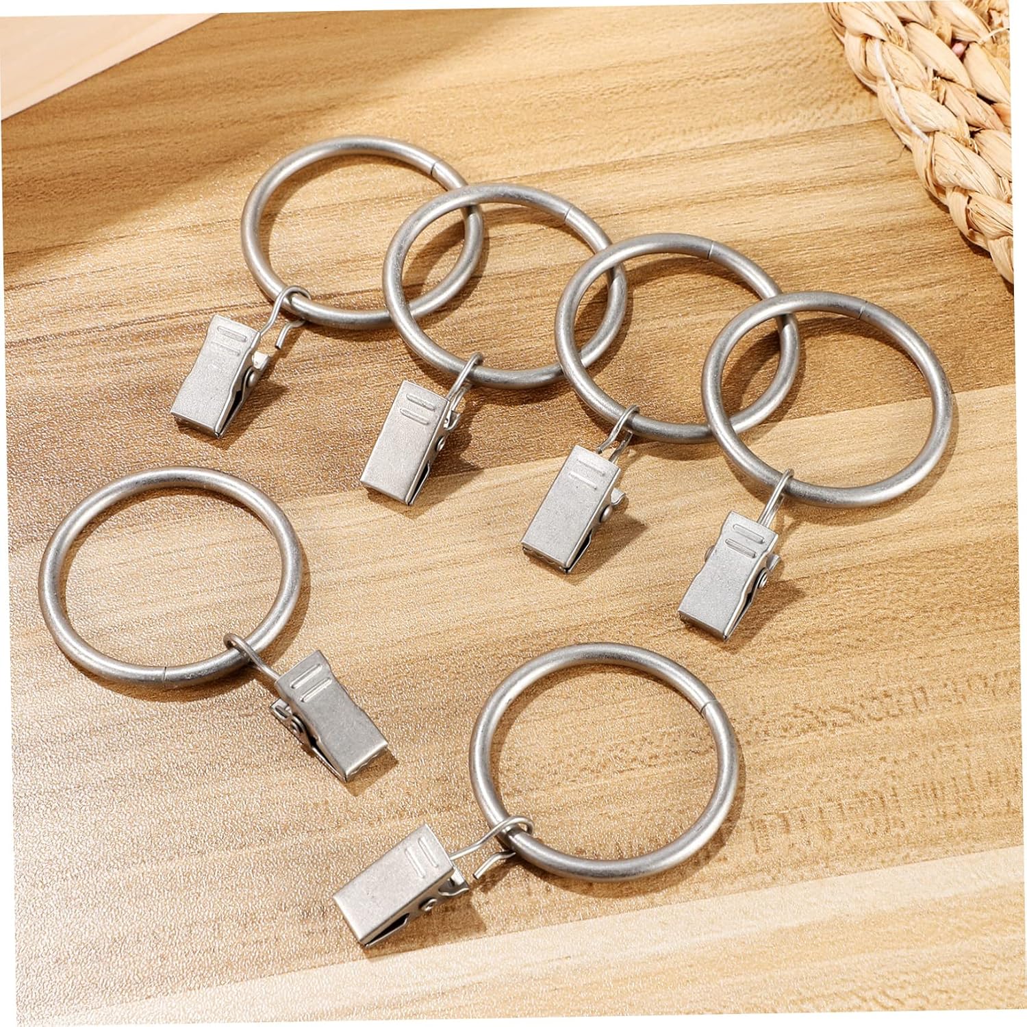 Mobestech 24pcs Metal Curtain Clip Rings