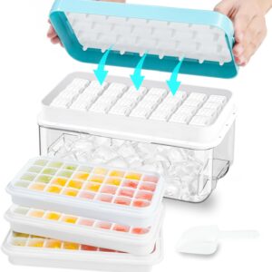 3-Tier Ice Cube Tray Set (with Lid, Bin & Scoop)