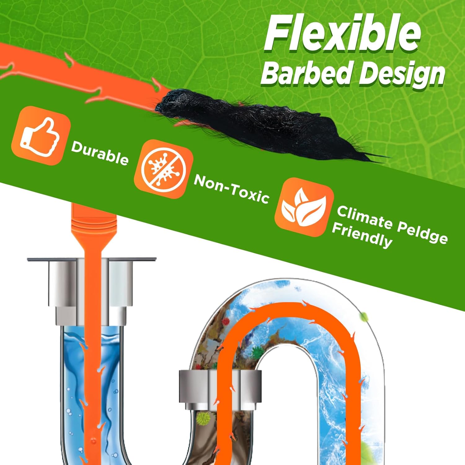 Hair Snake Drain Opener (3 Pack, 25")