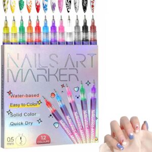 12-Color Nail Art Marker Set