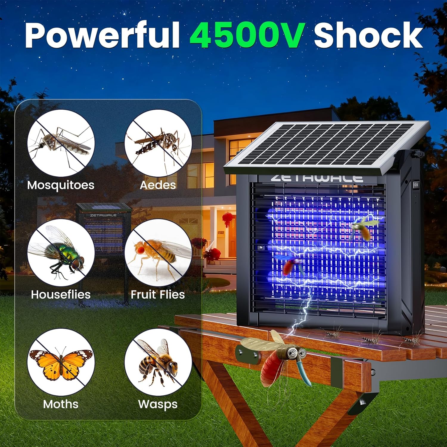 Solar Bug Zapper (10W Outdoor)