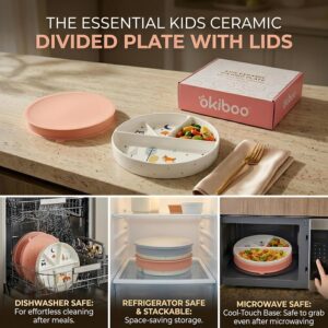 Divided Ceramic Toddler Plate (8")