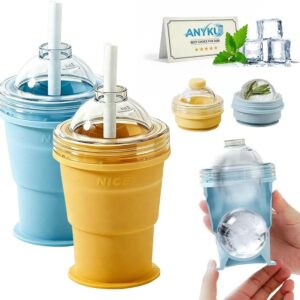 2-in-1 Collapsible Silicone Ice Ball Maker Cup