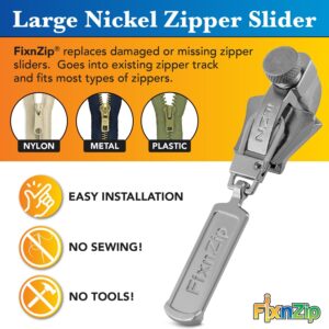 FixnZip Universal Zipper Repair Kit (Large Nickel)