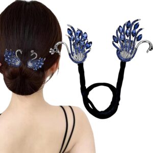 Rhinestone Swan Hair Bun Maker