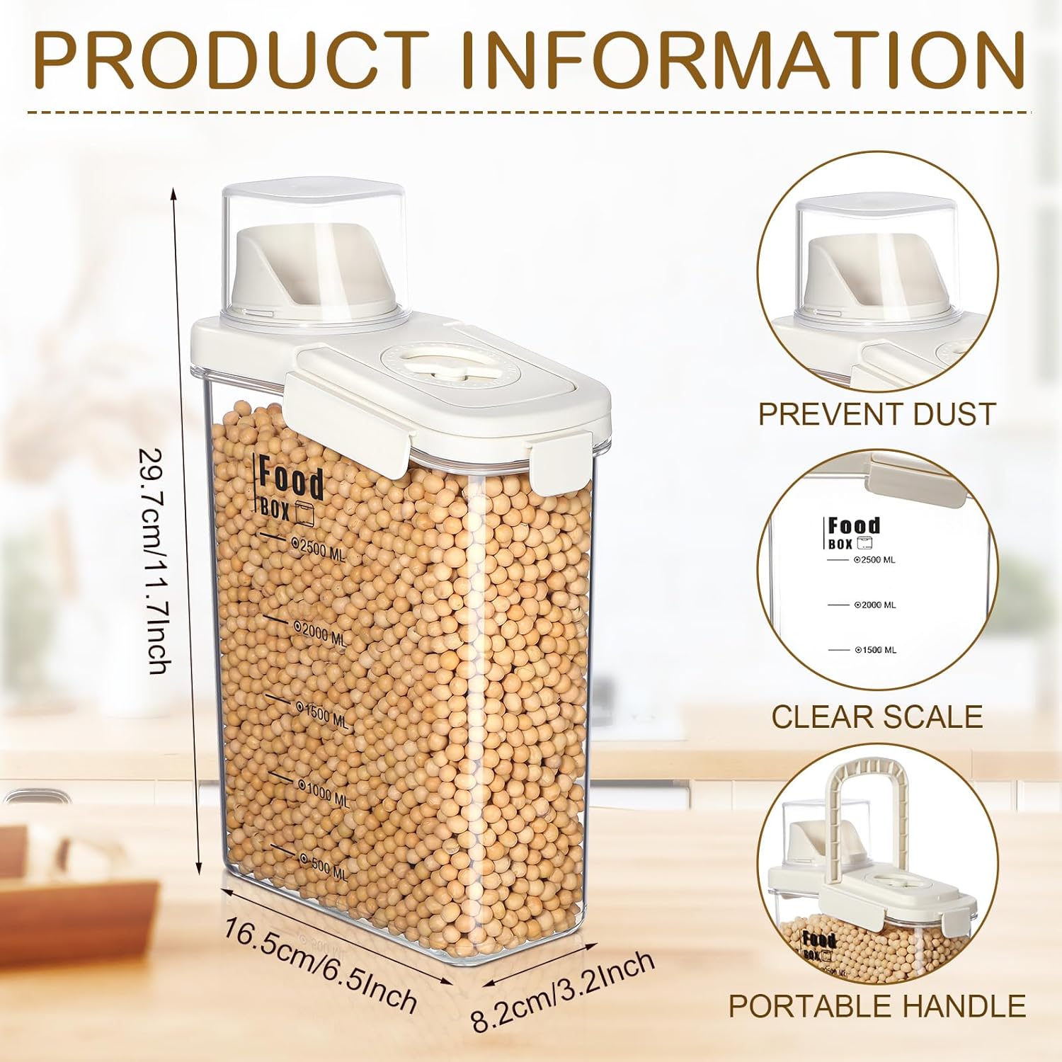 4PCS Airtight Cereal Storage Containers