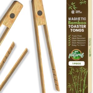 Bamboo Toaster Tongs with Magnet