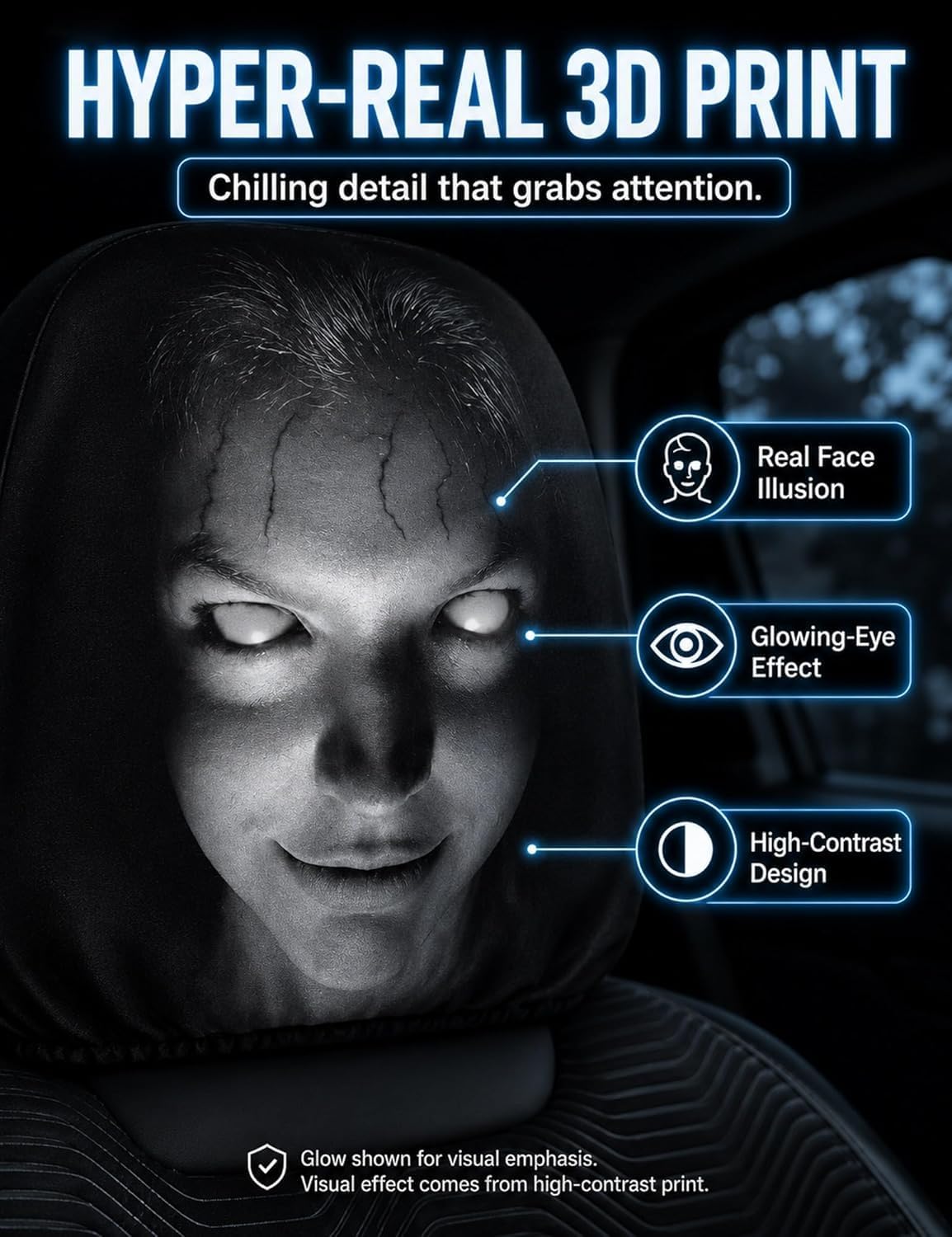 👻 Ghost Face Headrest Covers